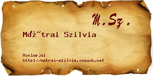 Mátrai Szilvia névjegykártya